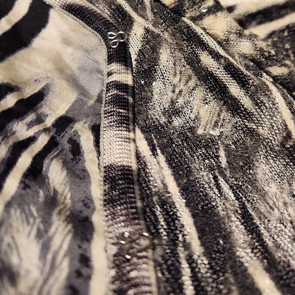 St. John Knit Couture Black, White, Grey Cardigan Jacket - Picture 4 of 5